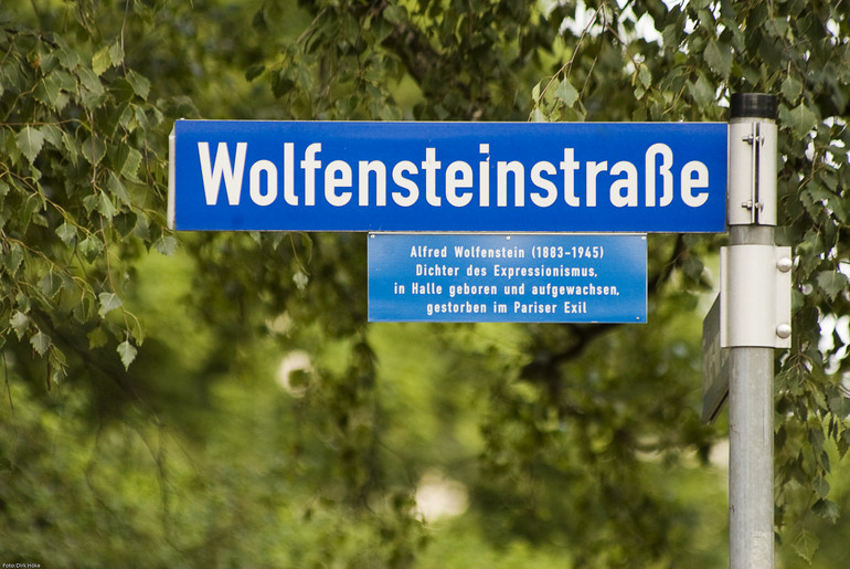 Straßenschild Wolfensteinstraße, Halle (Saale)